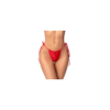 String sexy rouge en dentelle ajourée avec liens réglables 